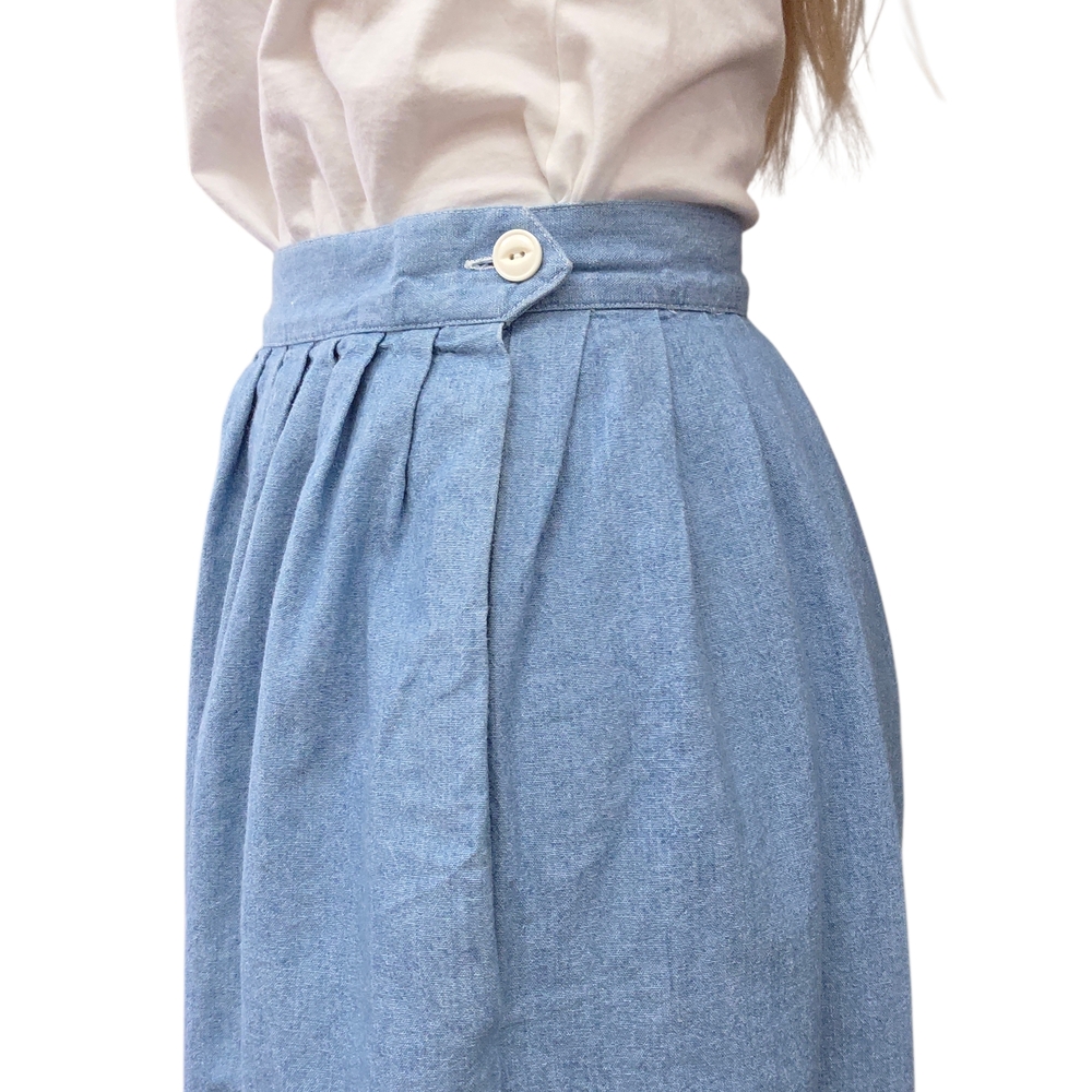 Not For Sale! Vintage 90s Ralph Lauren Country Denim Maxi Skirt Cotton Prairie 6 - Picture 7 of 10